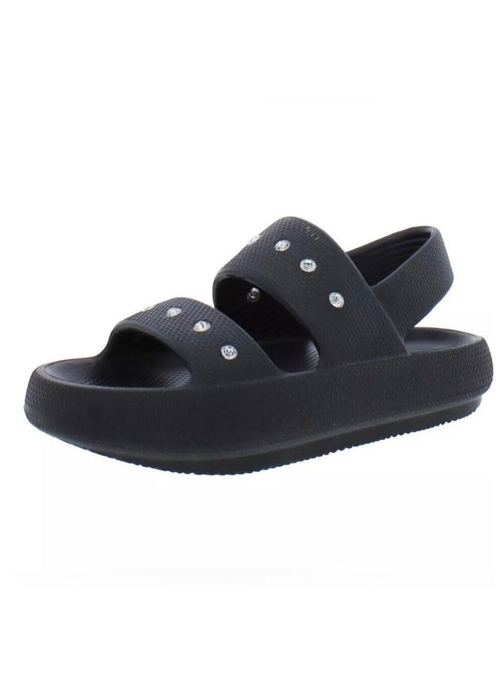 Kenneth Cole Mello EVA Jewel Slingback Flat Sandal in Black - NWT